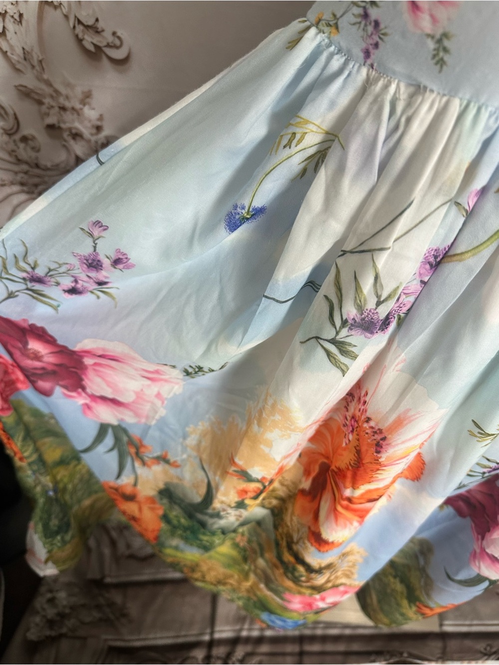 Billabong Pastel Blue Floral Sweetheart Maxi Dress - Picture 10 of 13